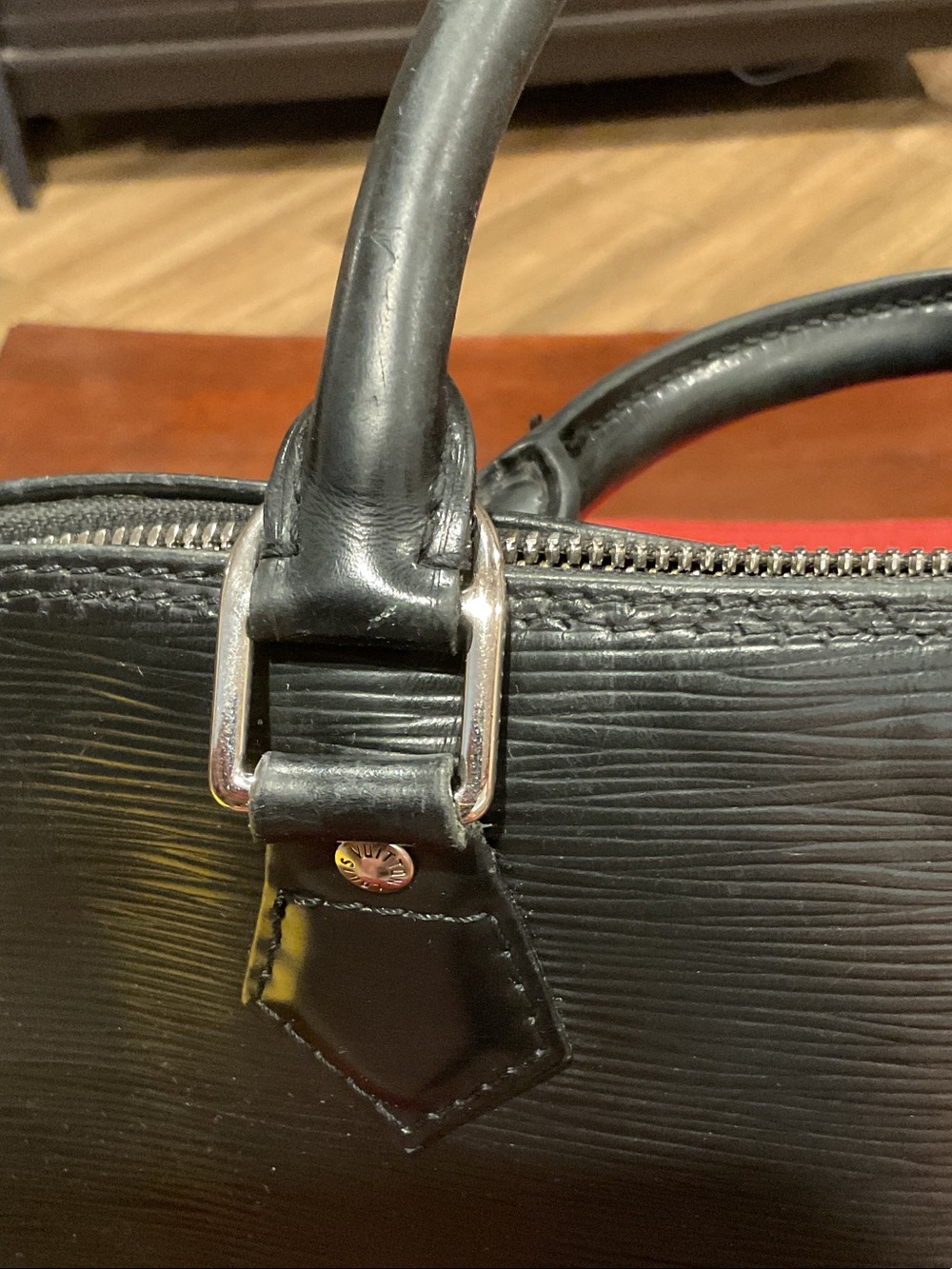 Louis Vuitton PM Black Textured Epi Leather Satchel with Silver-Tone Hardware - Picture 8 of 14